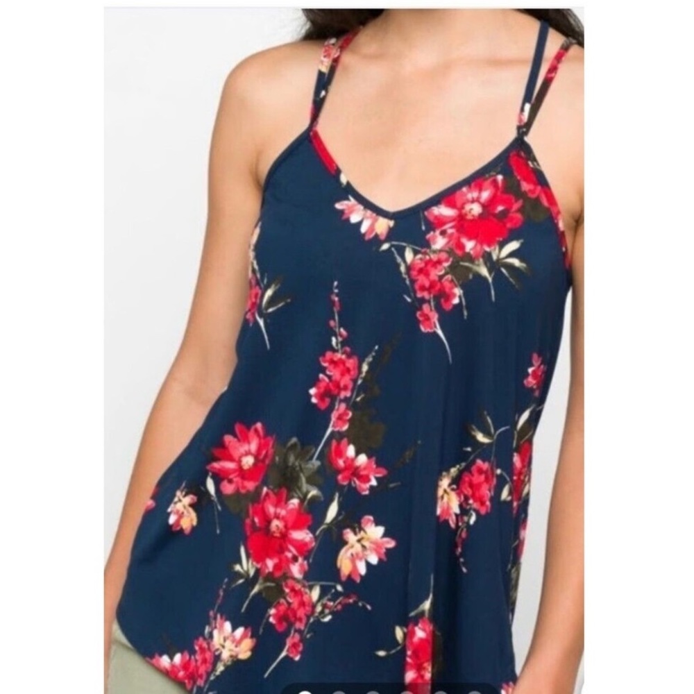 NWT Papermoon Basima Back Detail Knit Top,‎ Navy Floral, Size 3X